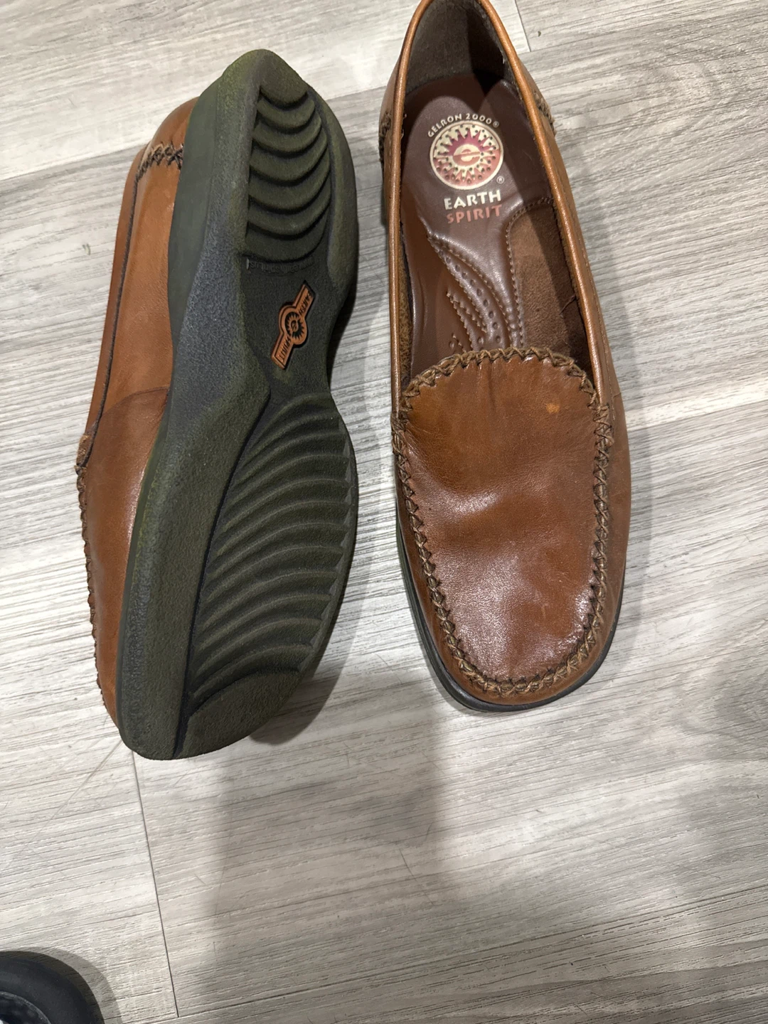 Earth Spirit Brown Leather Loafer Shoes - photo 2