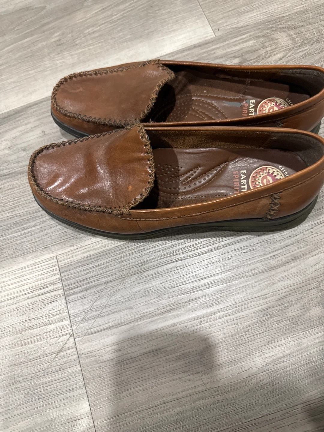 Earth Spirit Brown Leather Loafer Shoes - photo 3