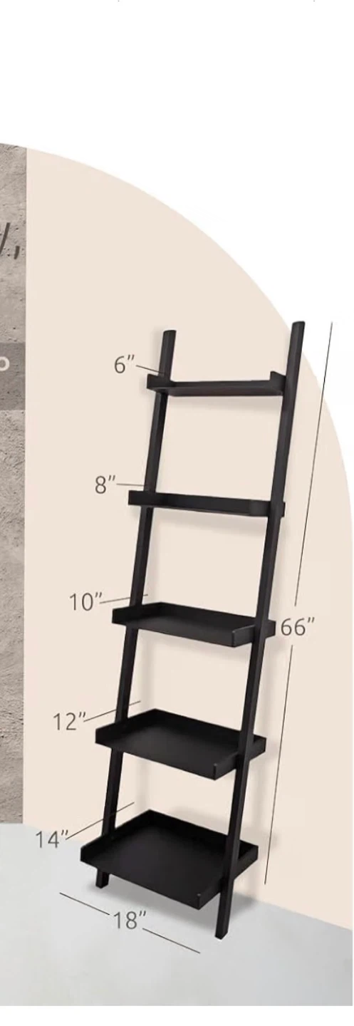 Black Ladder Shelf - 5 Tier - photo 2