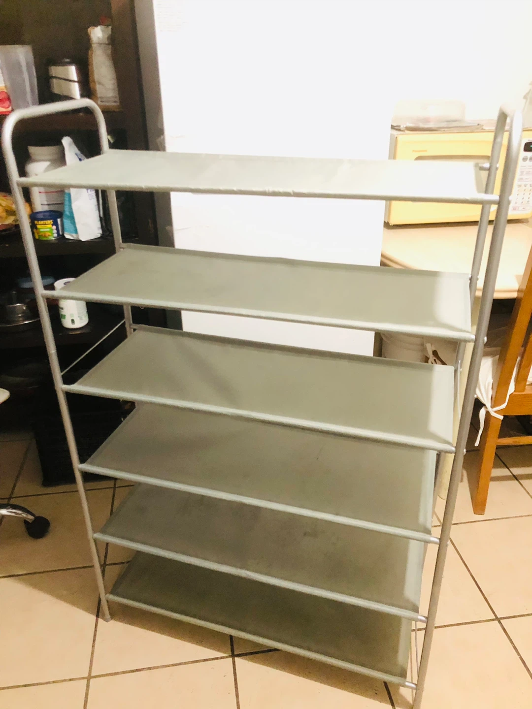 Grey 6-Tier Shoe Rack Organizer