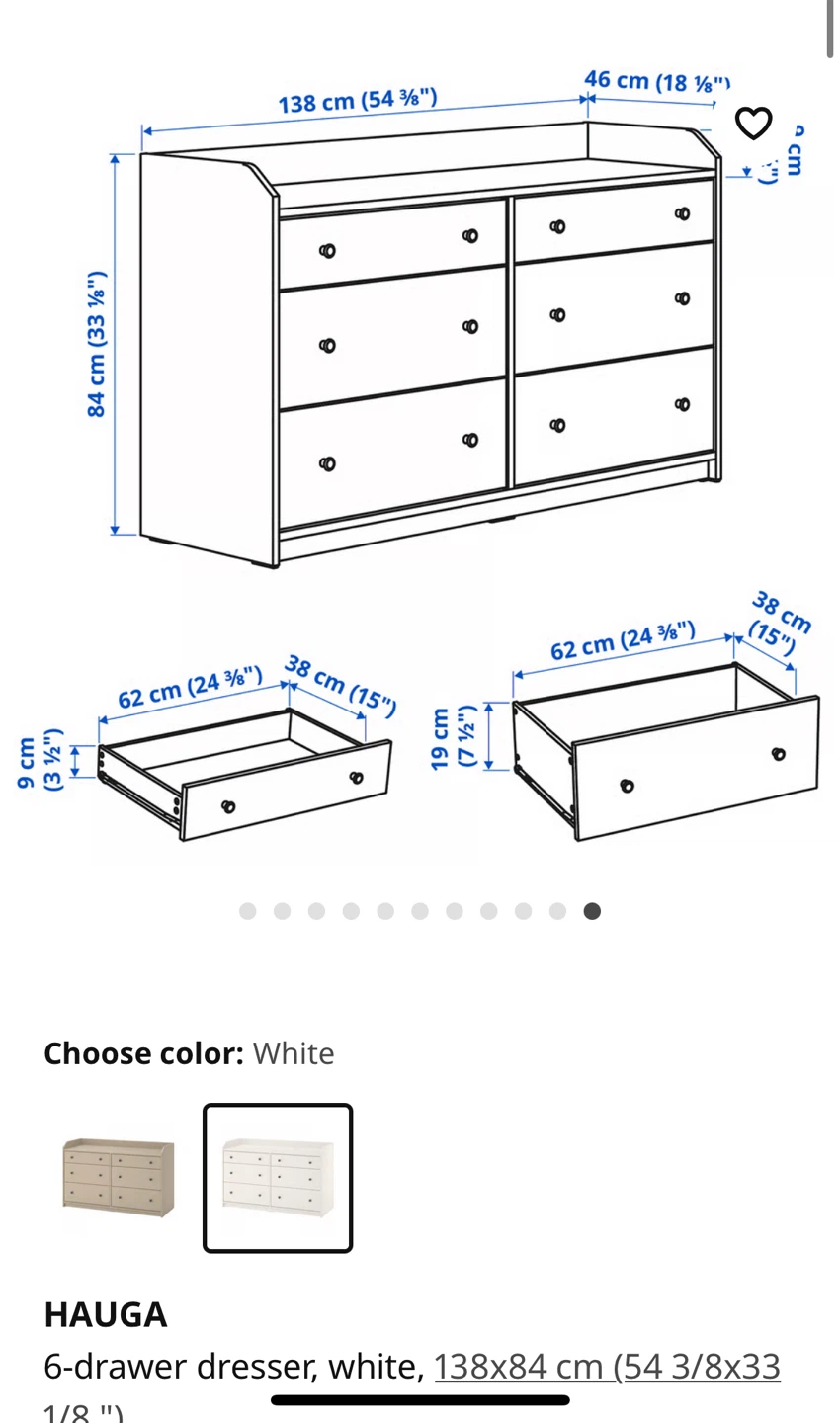 IKEA White dresser with 6 drawers - photo 5