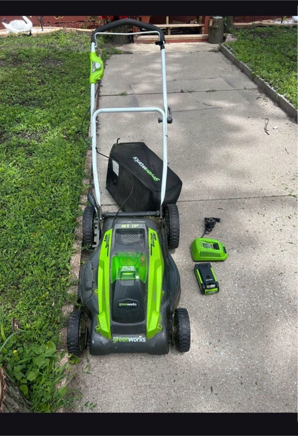 Cordless Electric Lawn Mower with 2 Batteries and Charger - photo 2