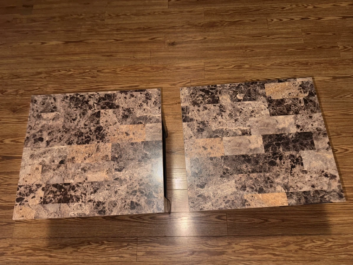 Pair of Faux Marble Top Side Tables – $40 OBO - photo 2