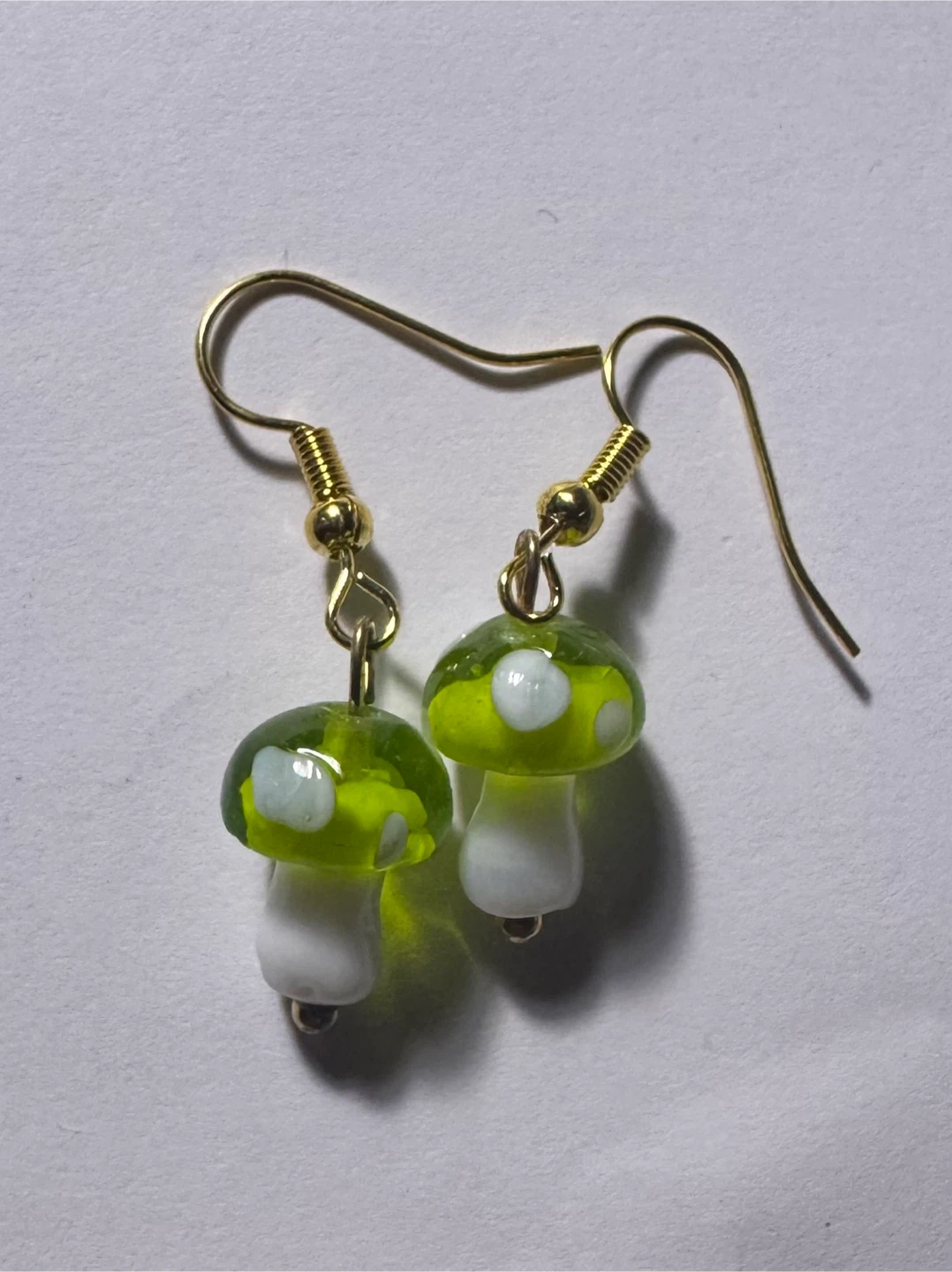 Green Mushroom Earrings