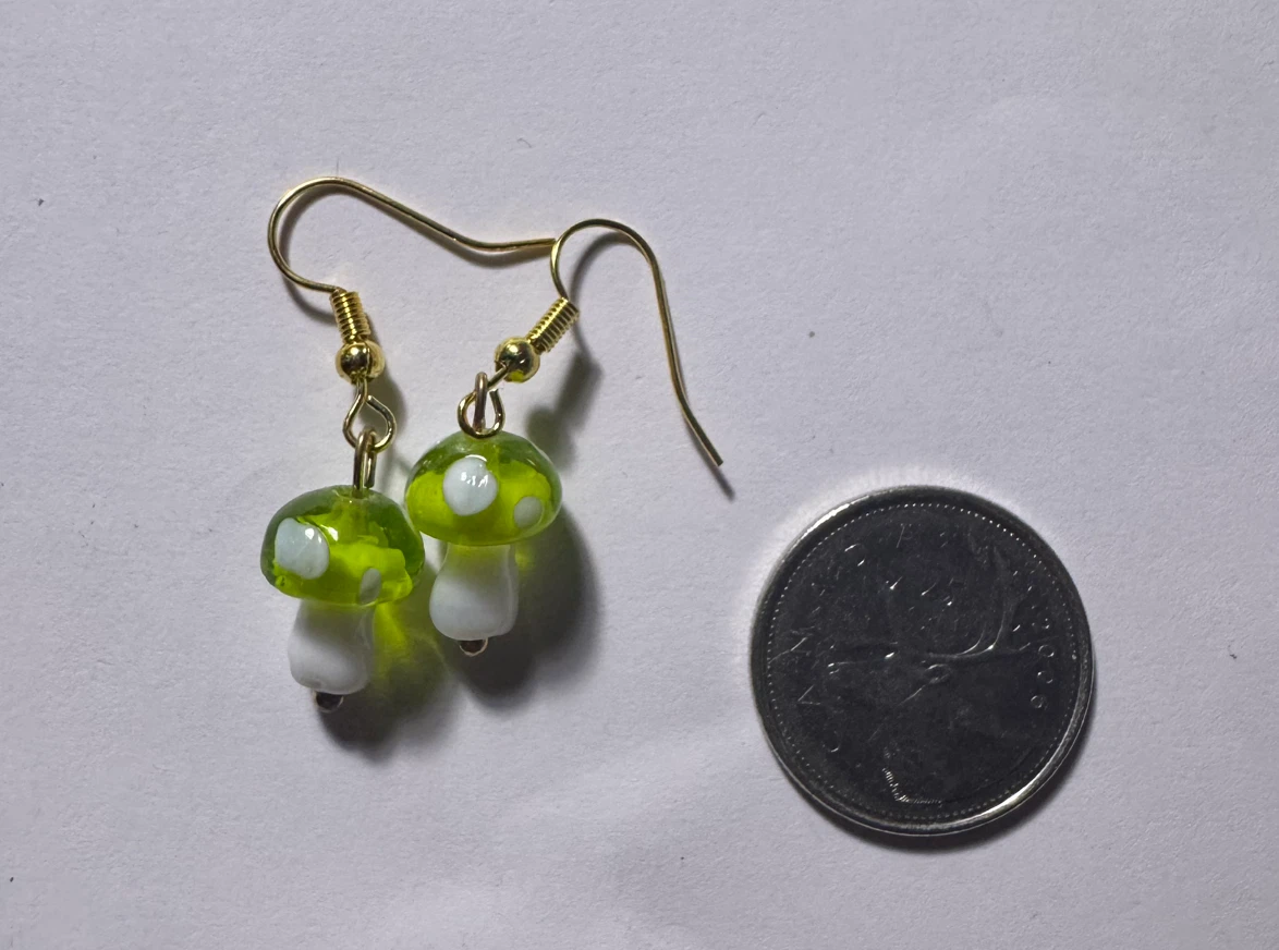Green Mushroom Earrings - photo 2