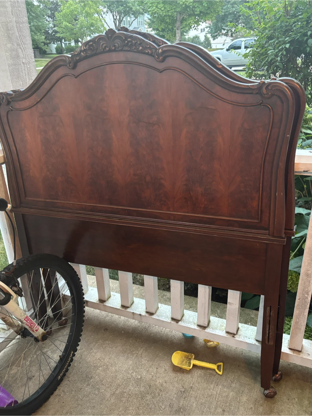 Vintage French Provincial Style Wood Headboard