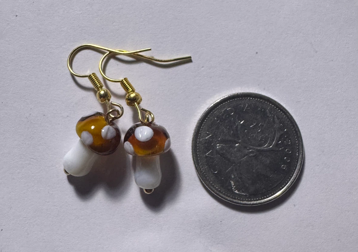 Brown Mushroom Earrings - photo 2