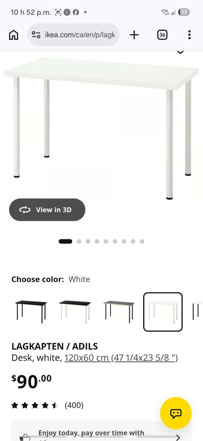 IKEA LAGKAPTEN / ADILS White Desk 120x60 cm