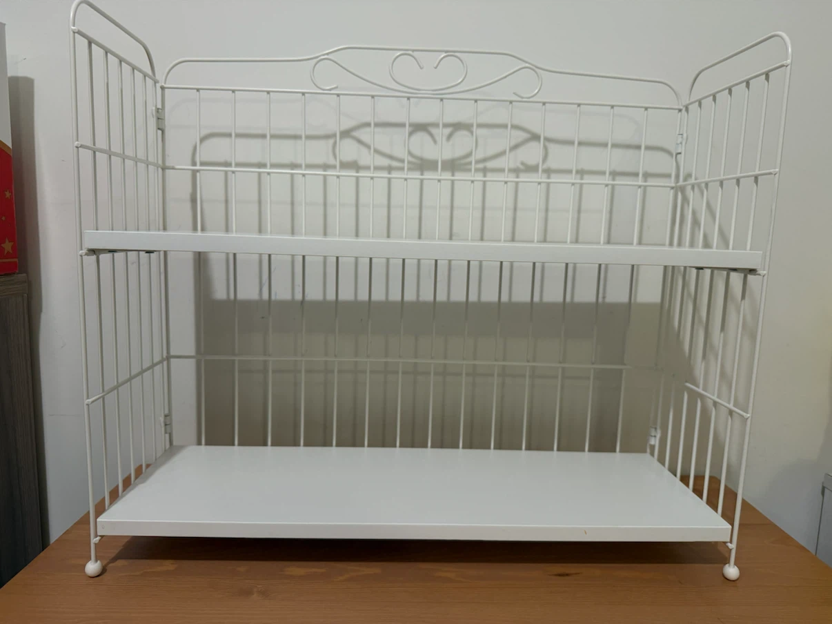 White Two-Tier Metal Countertop Shelf / desk organizer - photo 2