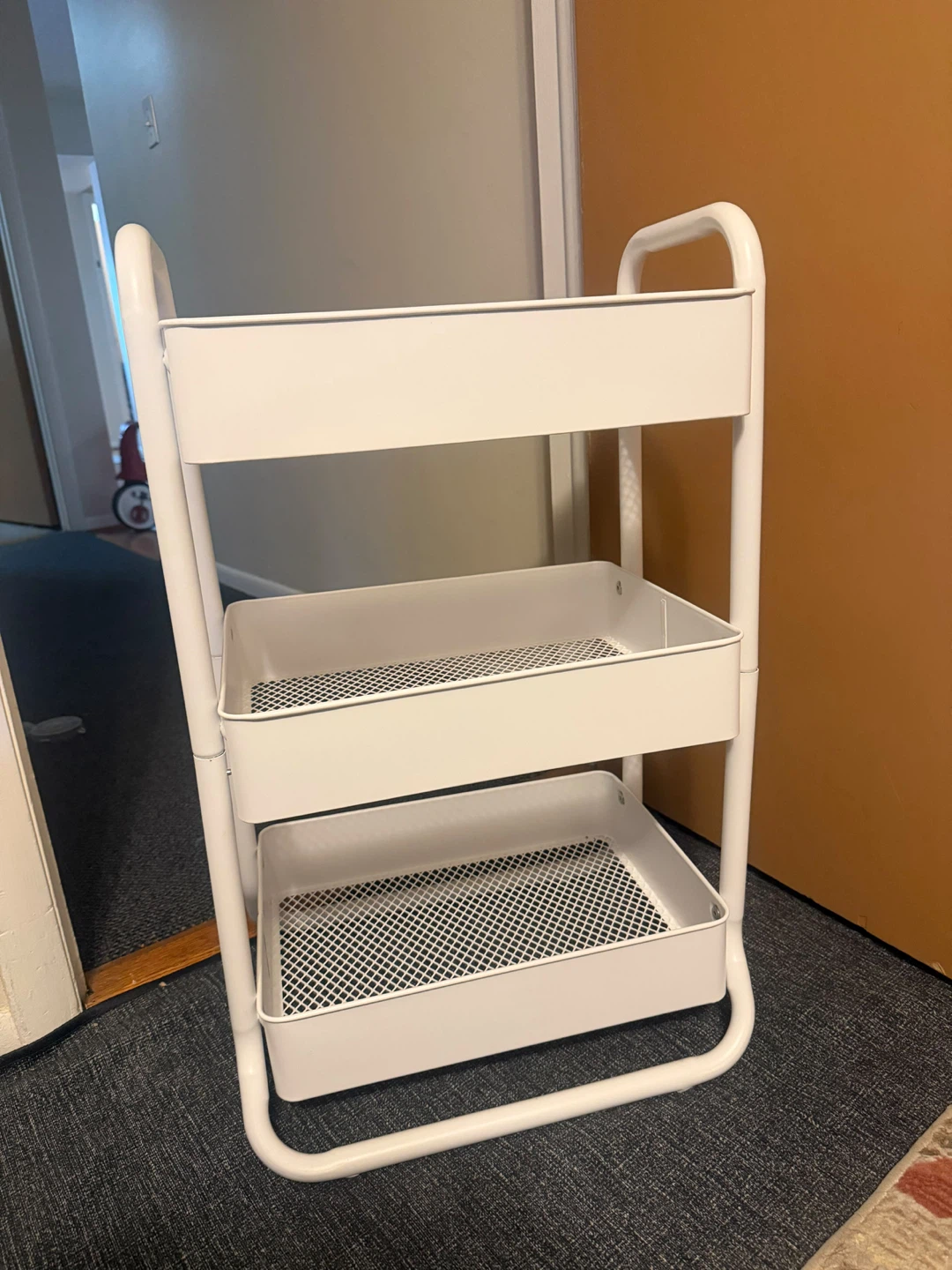 3-Tier Rolling Storage Cart - White
