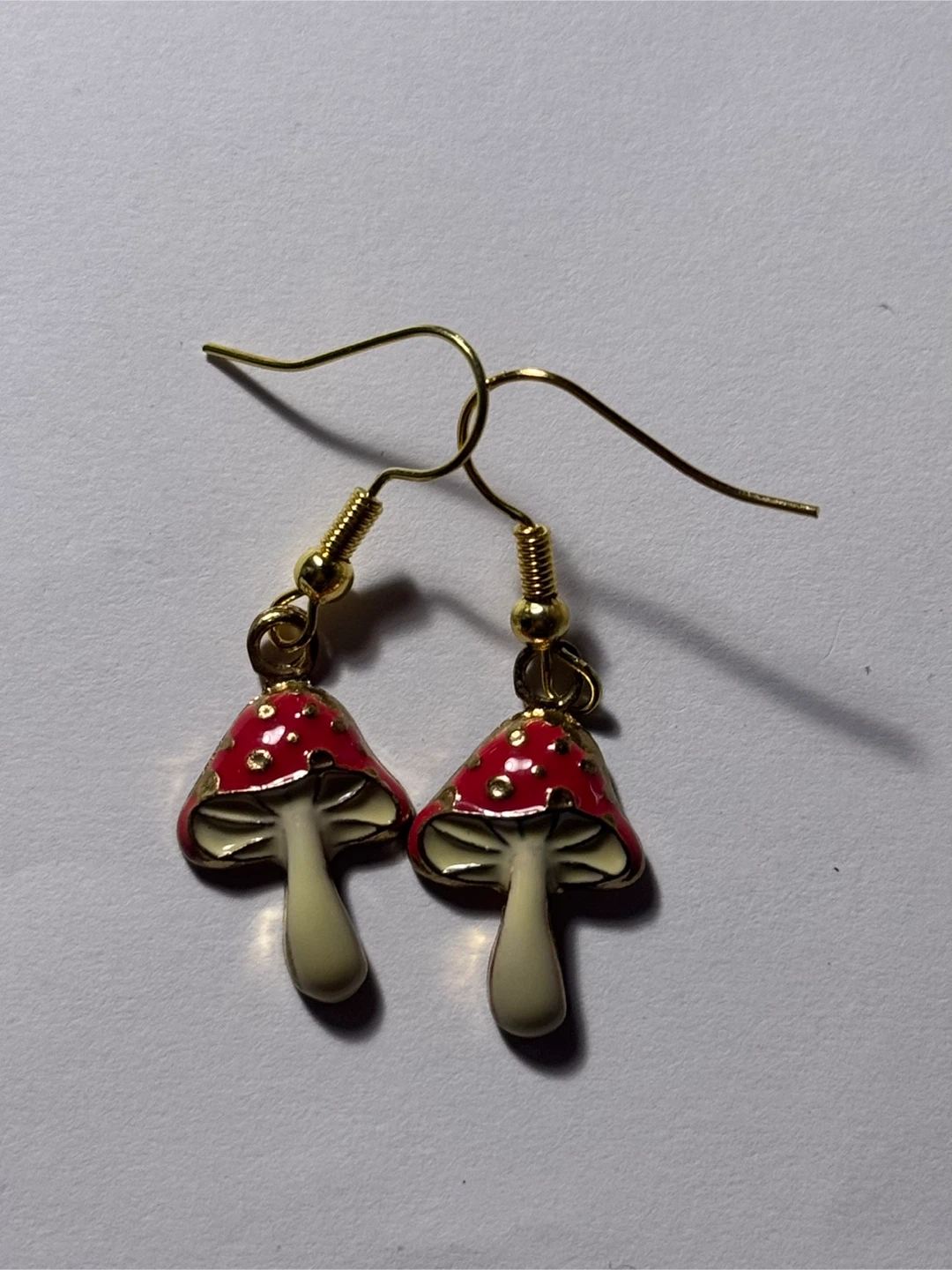Mushroom Earrings - Red & White