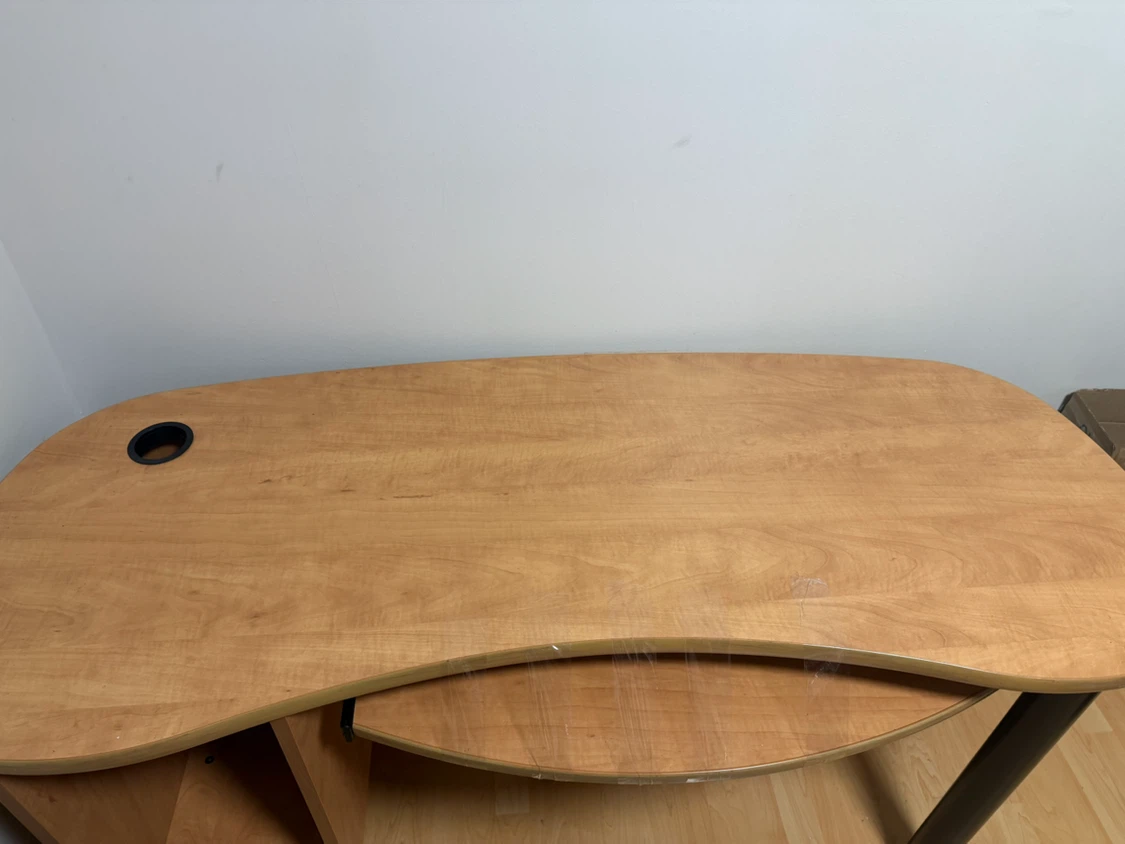 Maple Finish Computer Desk with Pull-Out Keyboard Tray - photo 2
