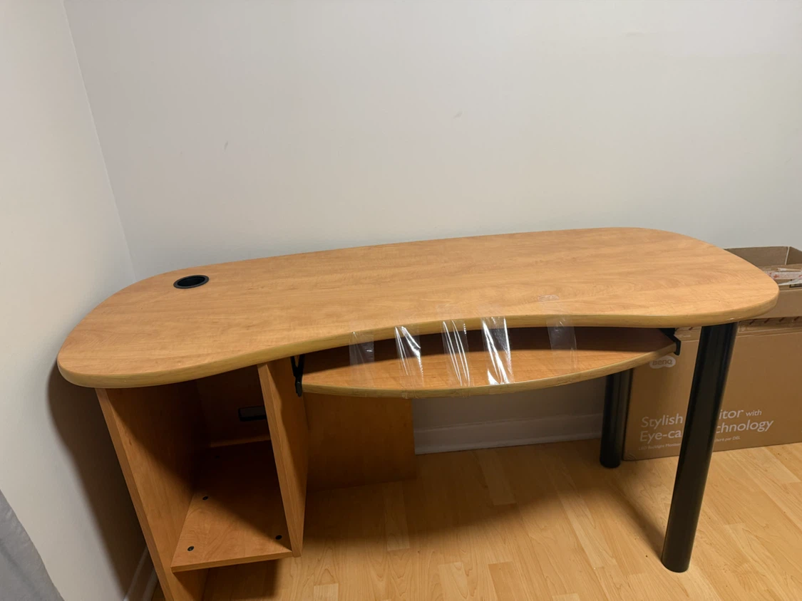 Maple Finish Computer Desk with Pull-Out Keyboard Tray - photo 3