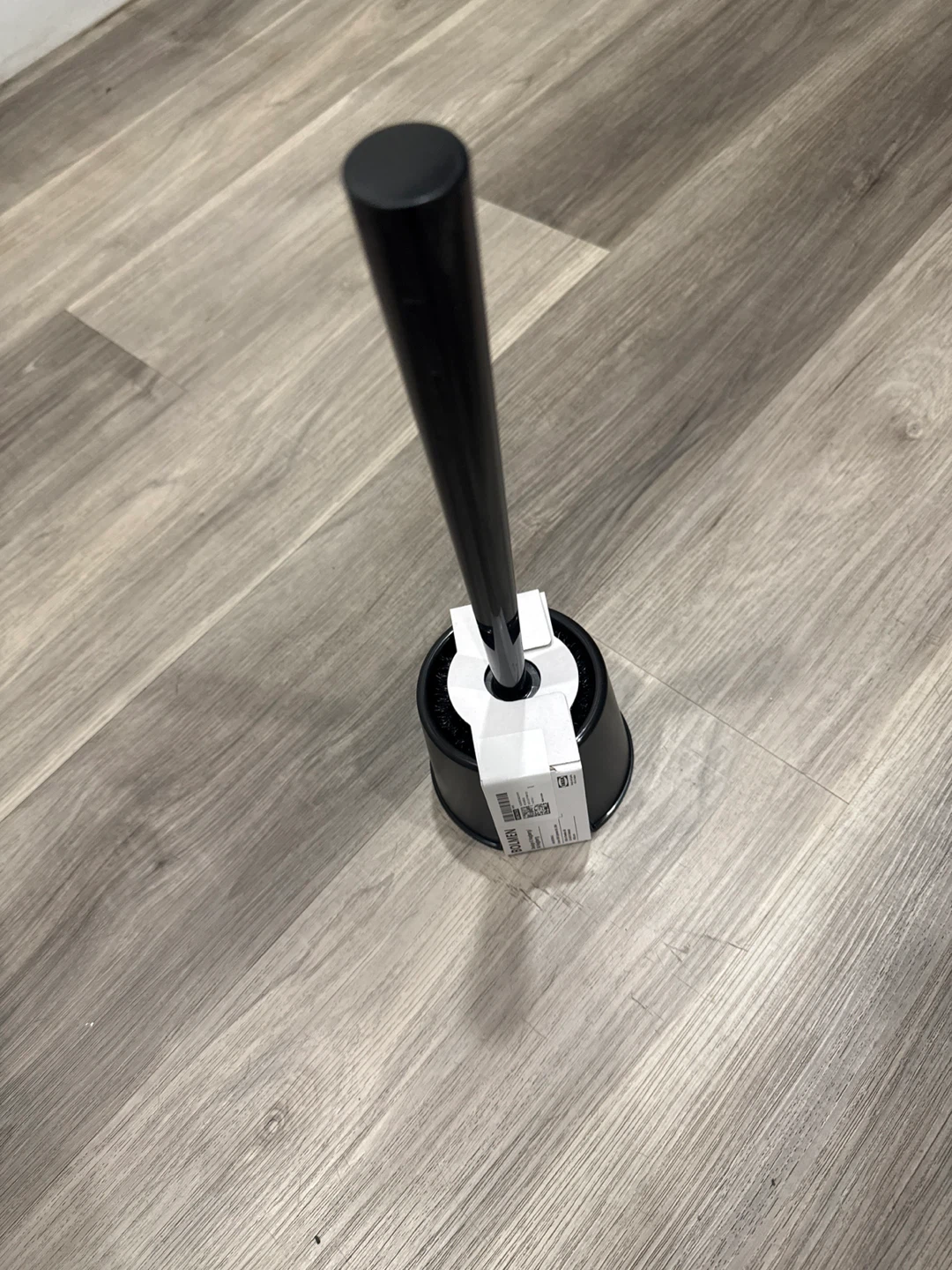 Black Toilet Brush with Holder