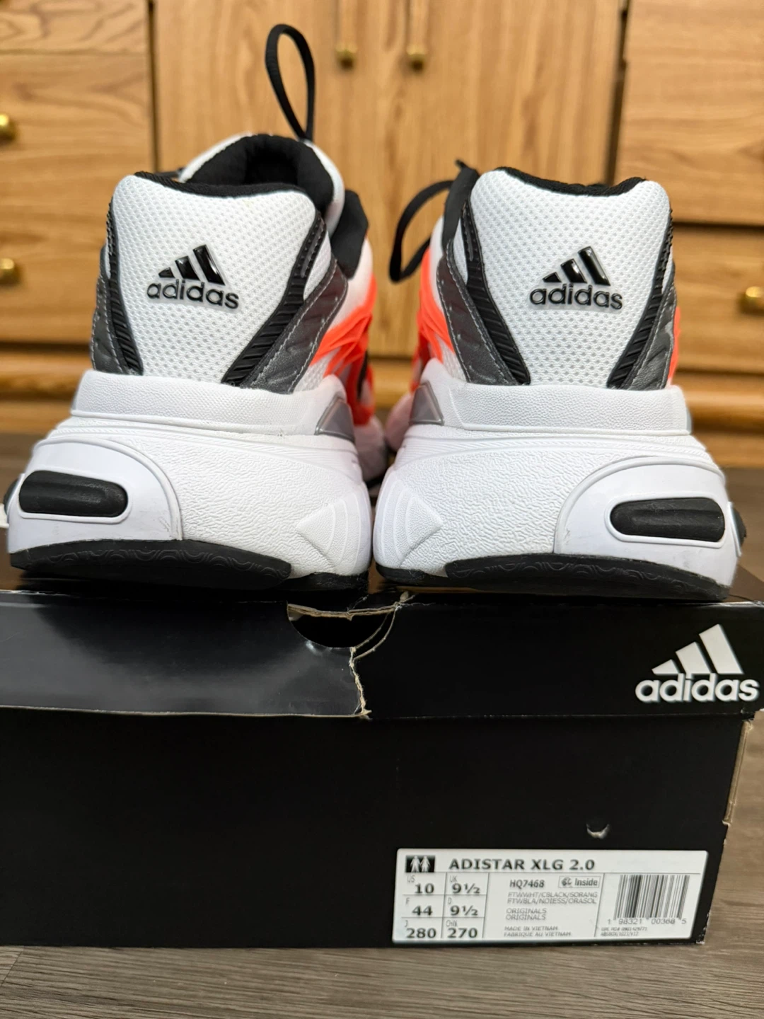 Adidas ADISTAR XLG 2.0 Running Shoes White/Orange Size 10 - photo 5
