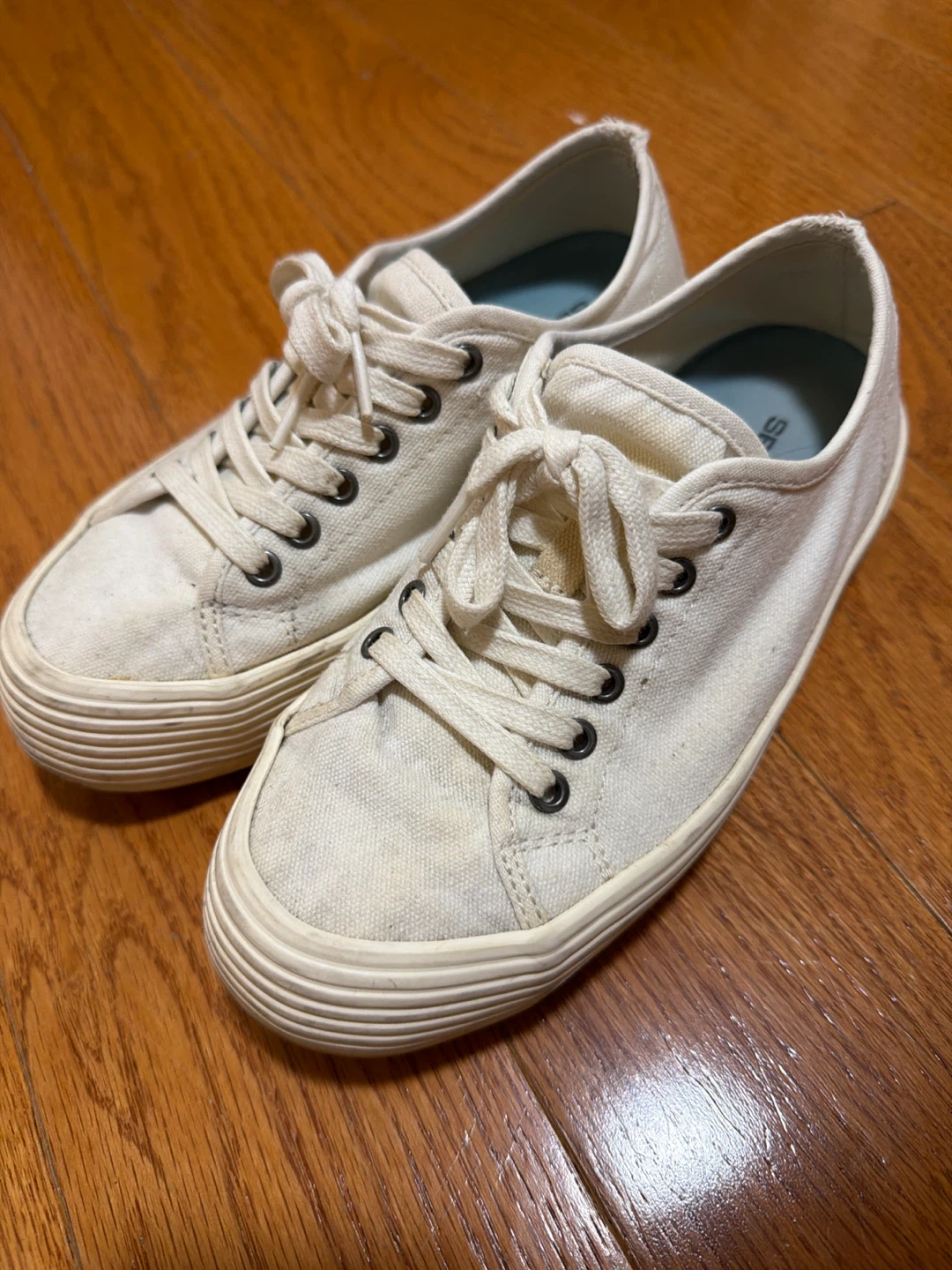Size 6 Seavees White Canvas Platform Sneakers