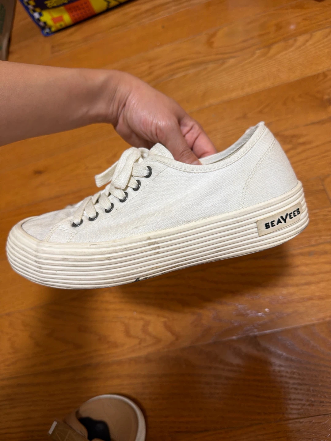 Size 6 Seavees White Canvas Platform Sneakers - photo 3