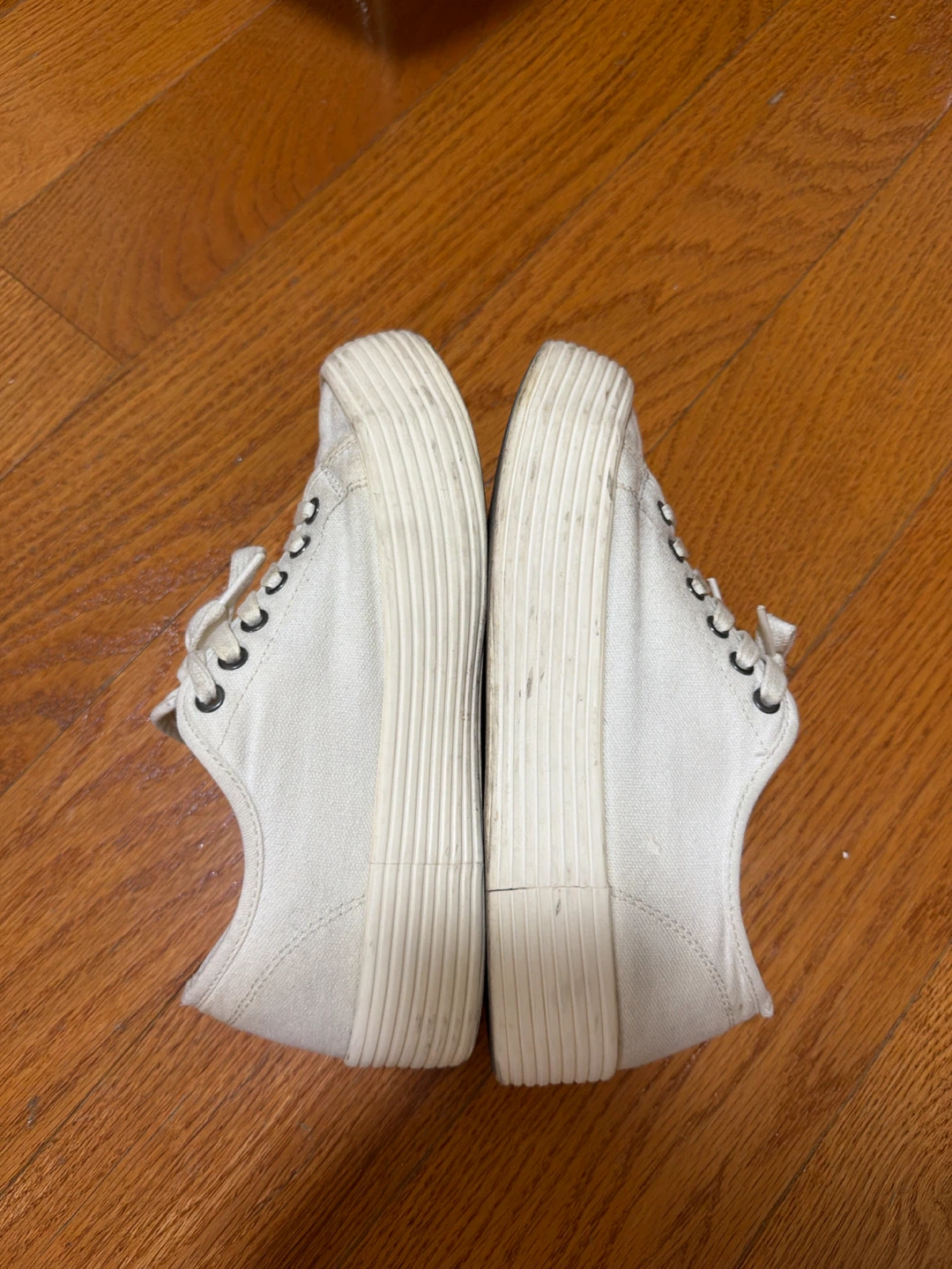 Size 6 Seavees White Canvas Platform Sneakers - photo 4