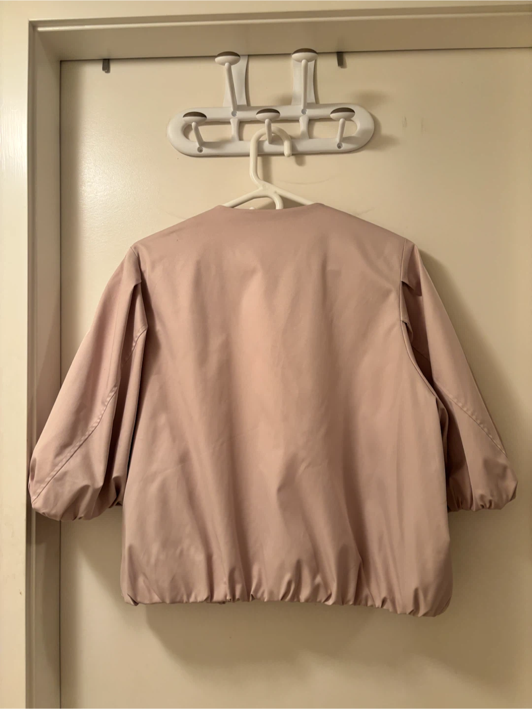 ZARA Light Pink Cropped Jacket with Puff Sleeves - photo 2