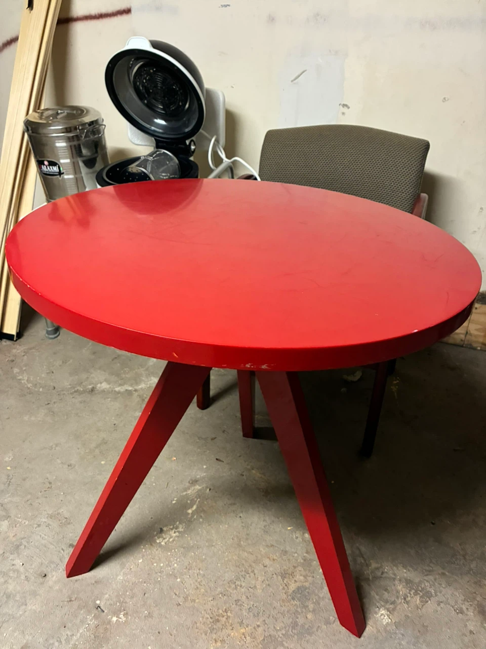Round Red Dining Table