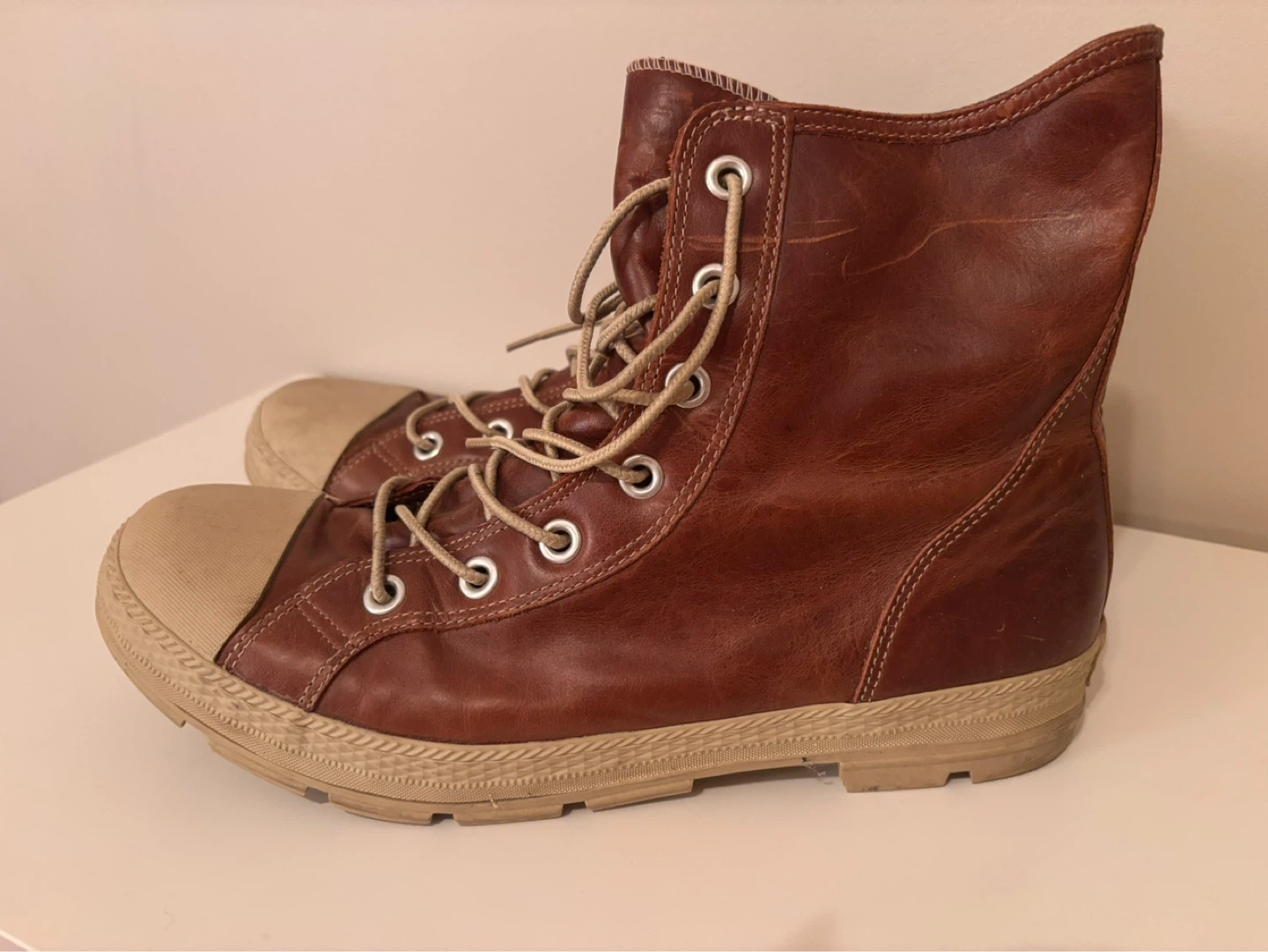 Converse All Star Brown Leather High-Top Boots