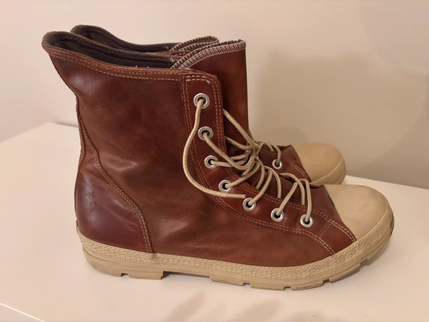 Converse All Star Brown Leather High-Top Boots - photo 3