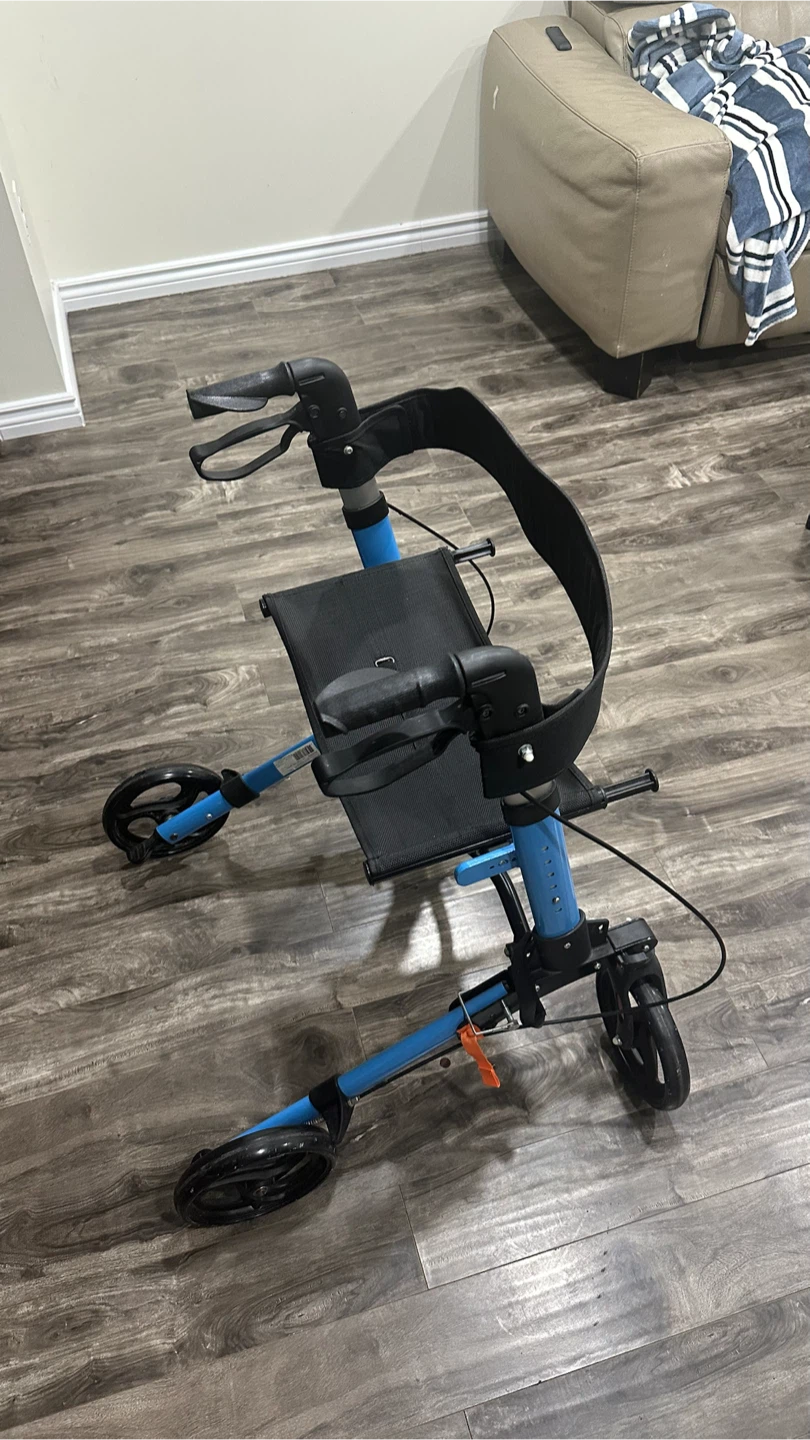 Blue 4-Wheel Walker with Seat and Brakes - photo 2