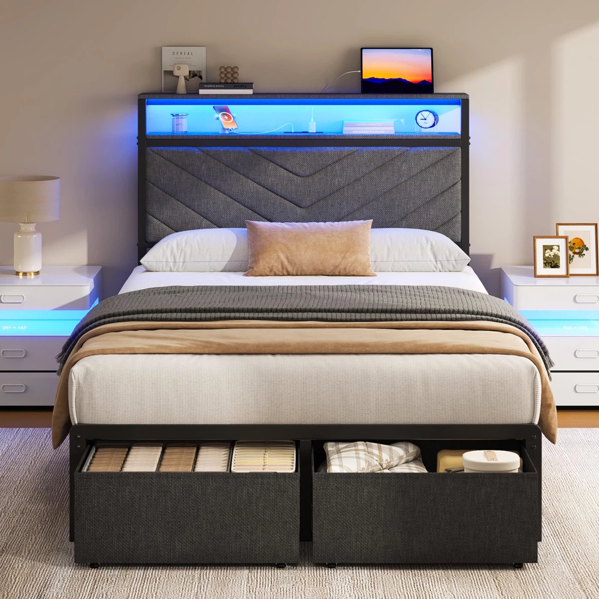 Fluest Twin Bed Frame with Storage Drawers - photo 5