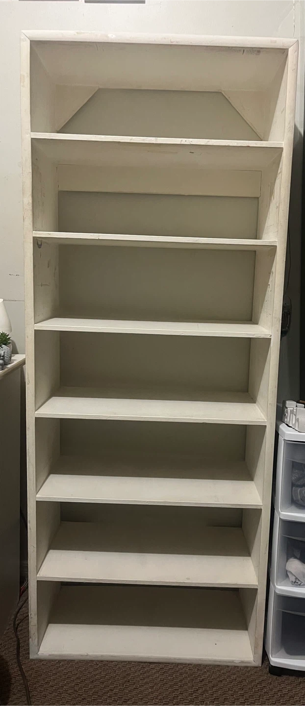 White 7-Tier Wooden shelf