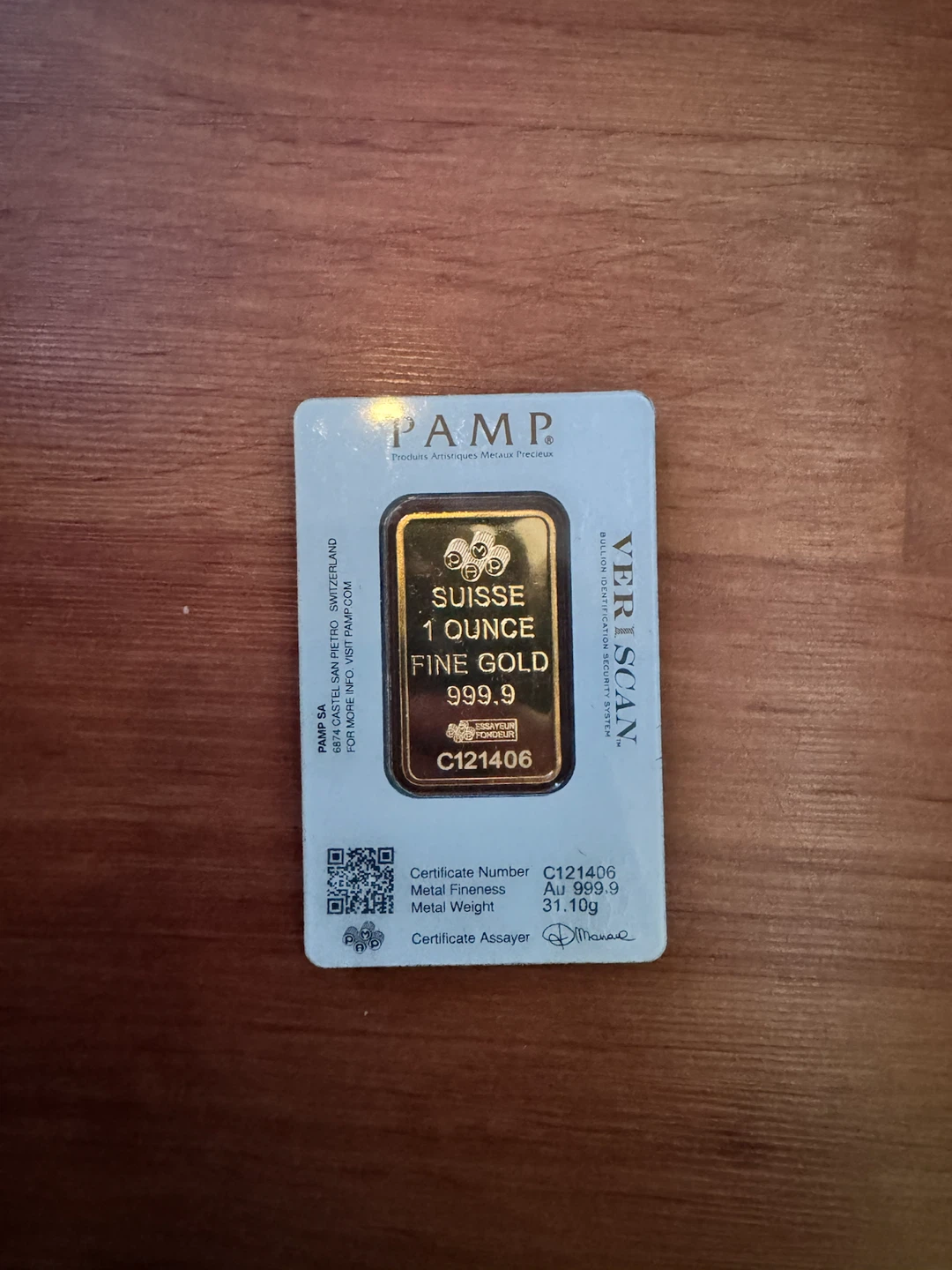 1OZ Pamp Suisse Gold Bar 24 karat - photo 2