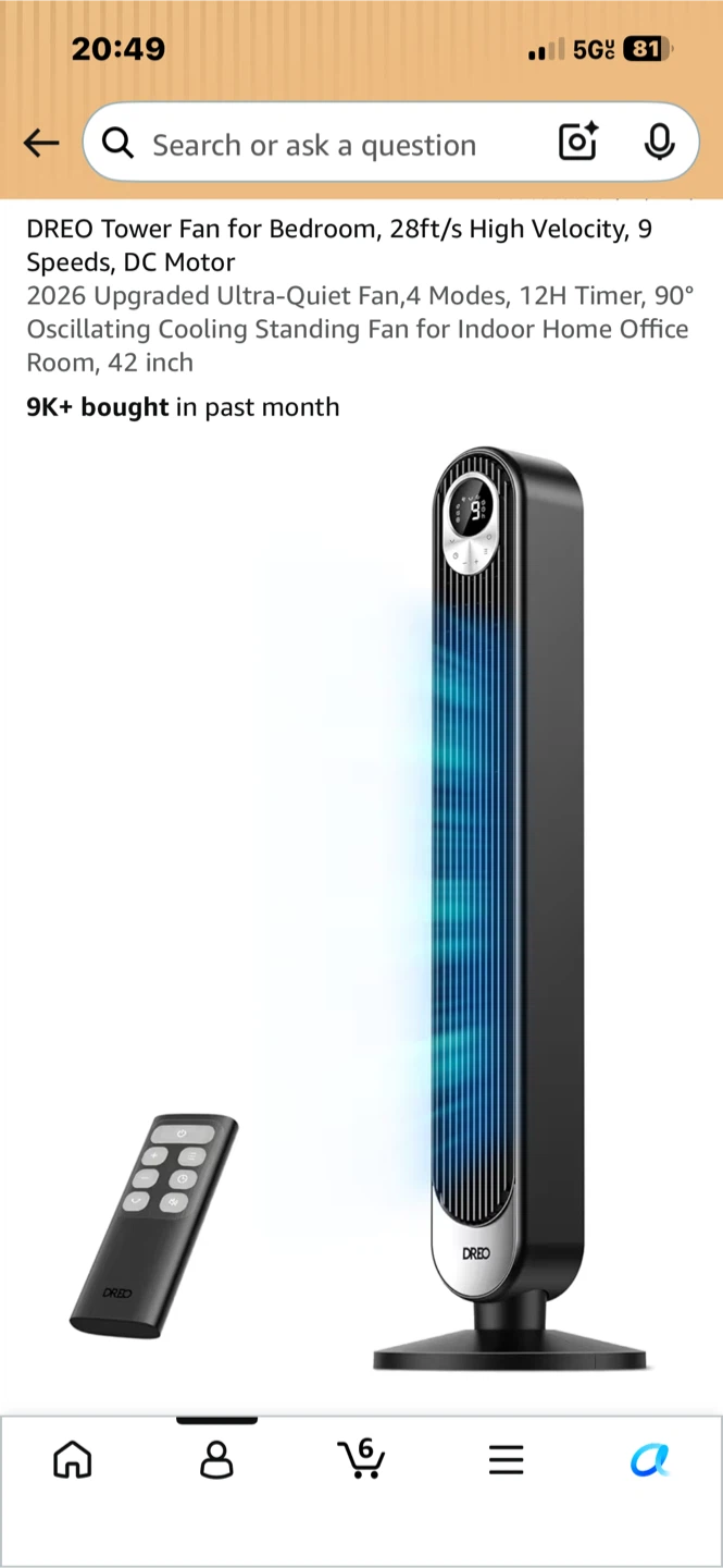 DREO 42 inch Tower Fan