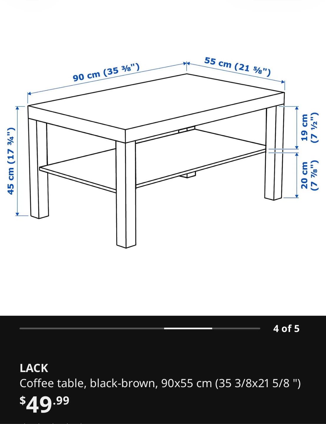 IKEA LACK Coffee Table – Black-Brown - photo 2