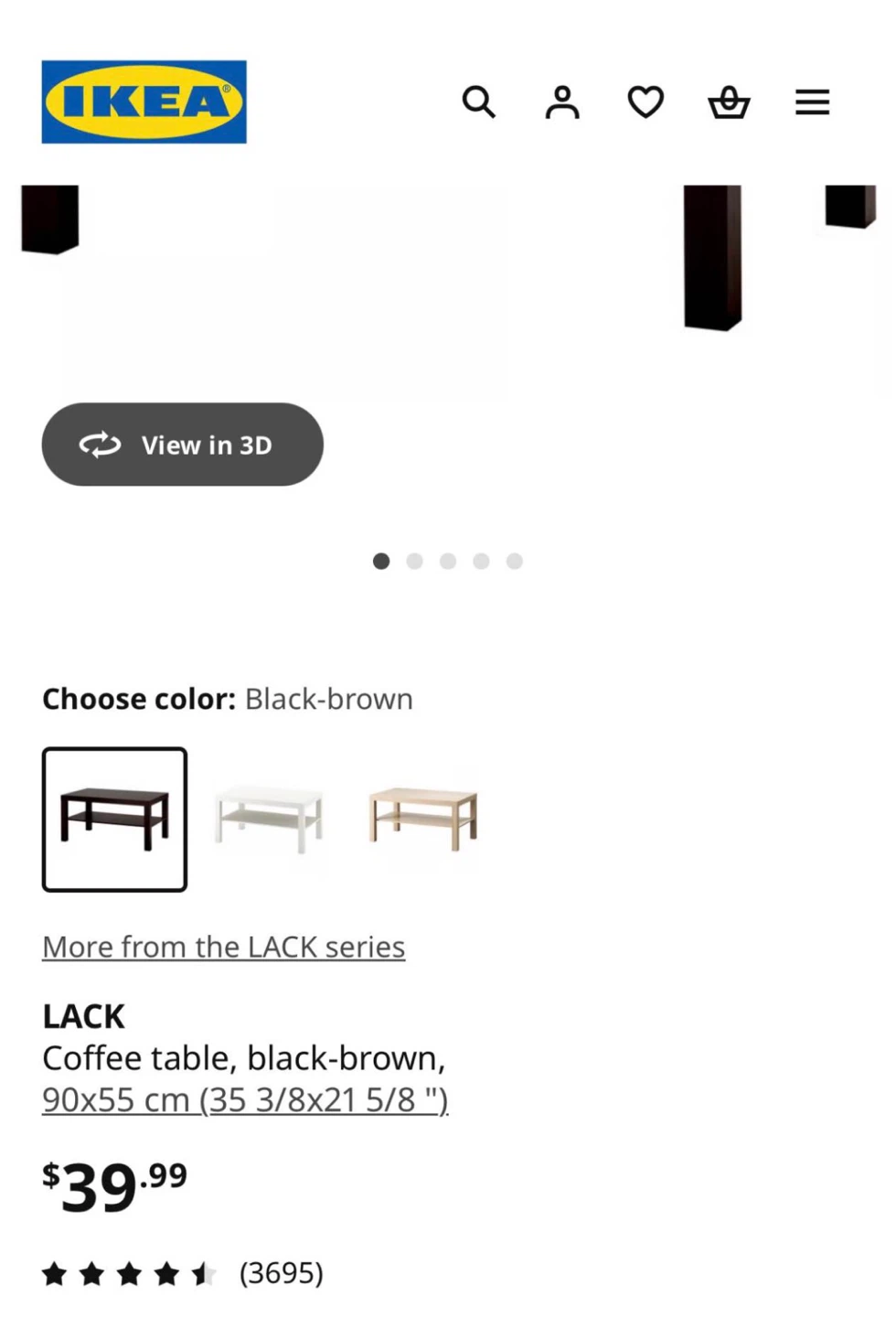 IKEA LACK Coffee Table – Black-Brown - photo 3