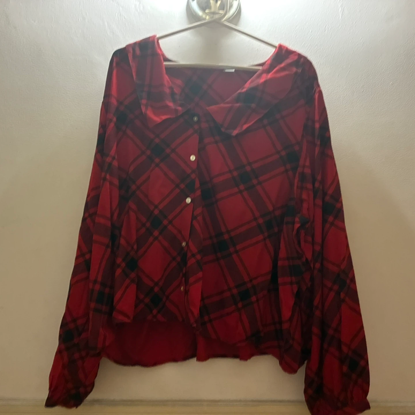 Red Buffalo Check “Crepe Button Down Shirt”