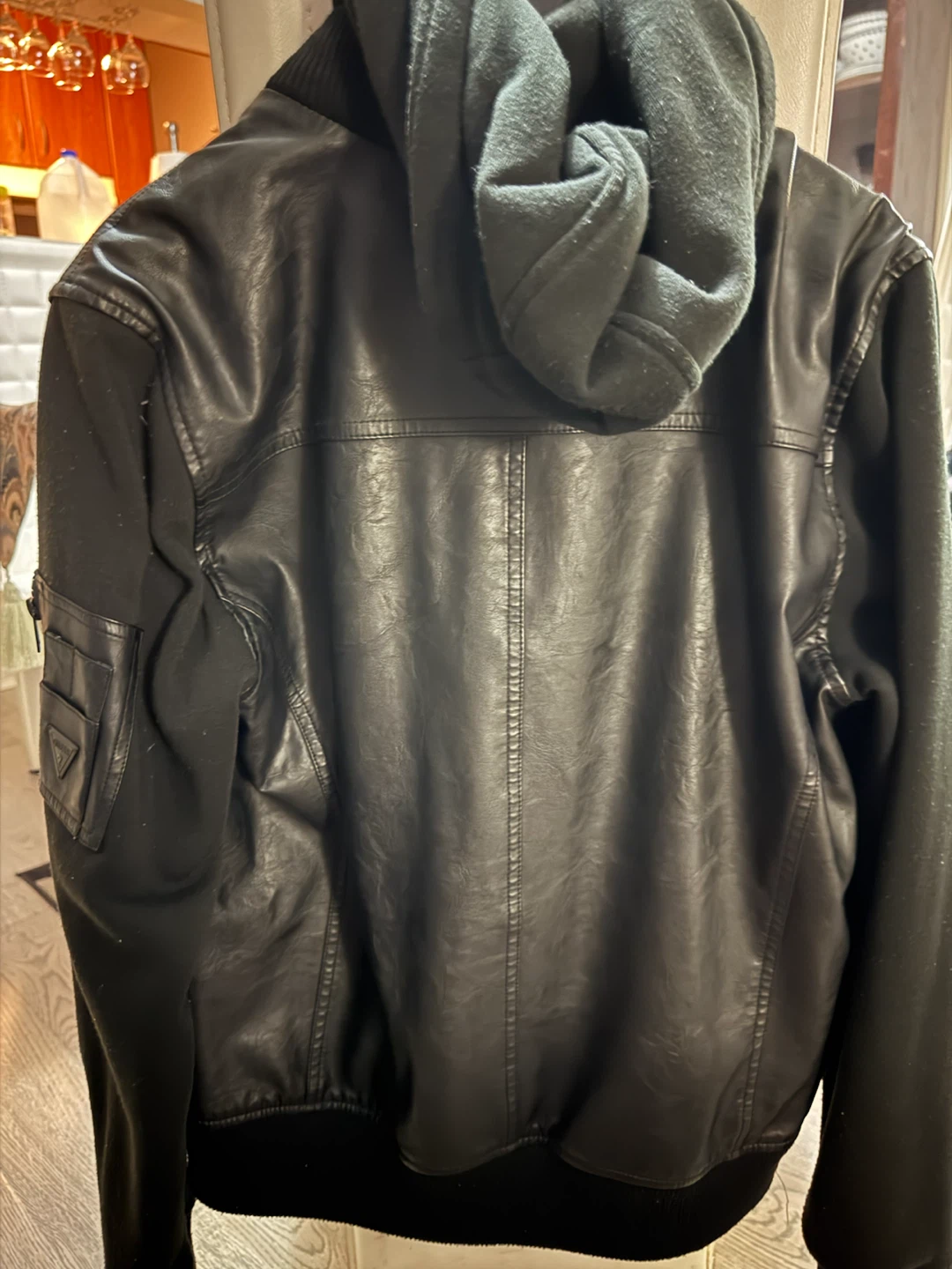 Guess Men’s Faux Leather Hooded Jacket - photo 3