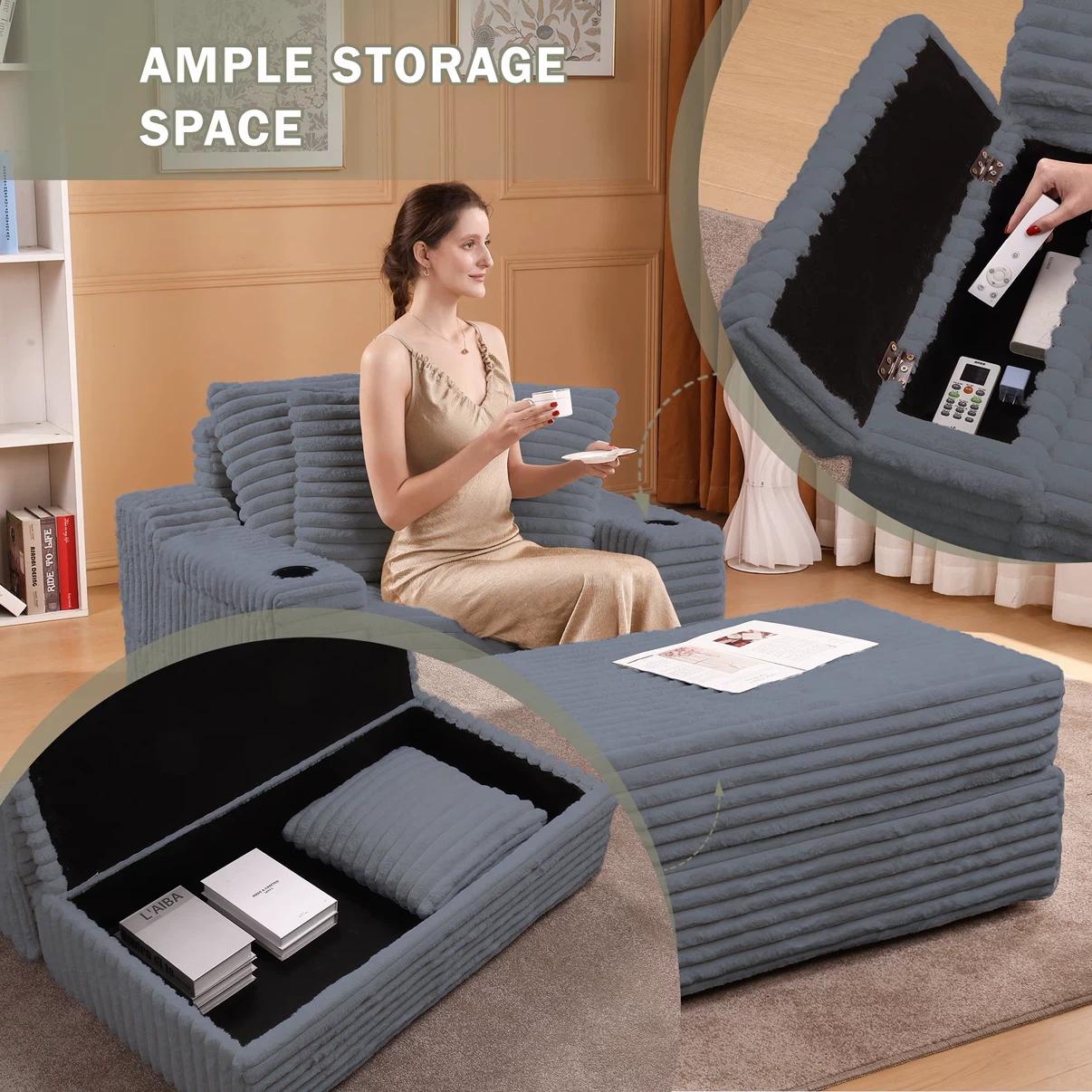 Yiwa Large Chaise Lounge Chair with Ottoman - photo 3