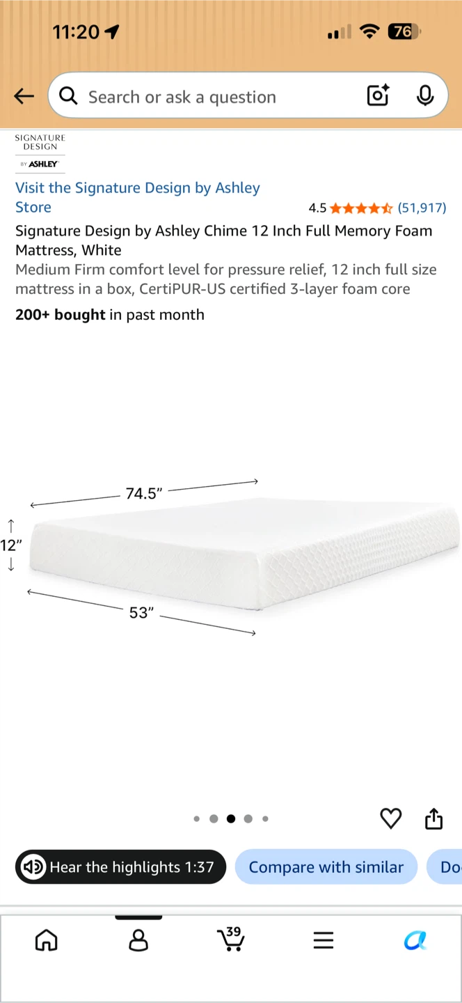 Like new full size memory foam mattress - photo 4