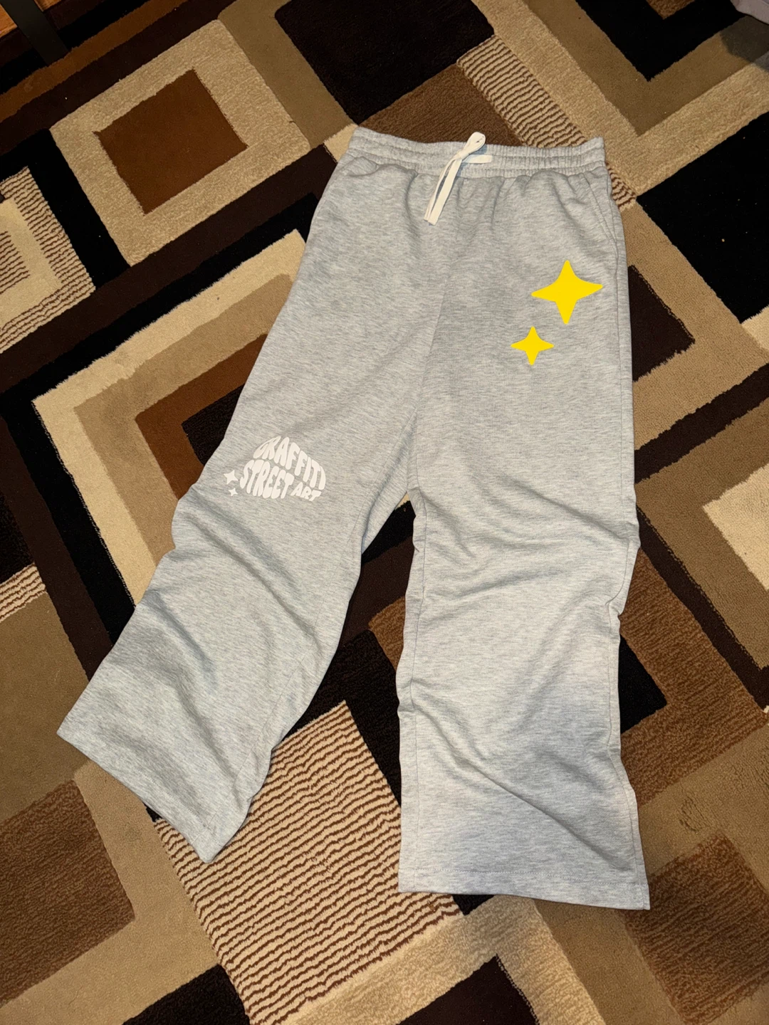 Graffiti Street Art Light Blue Sweatpants