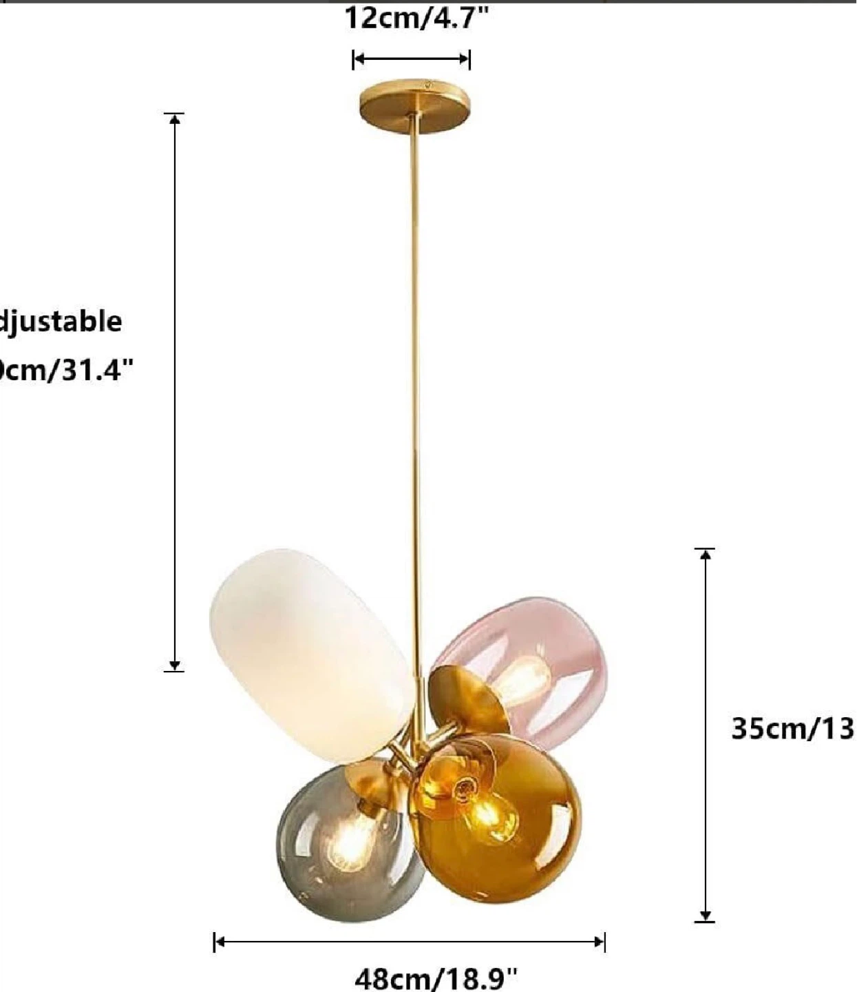 Modern Multi-Colour Glass Pendant Light - photo 2