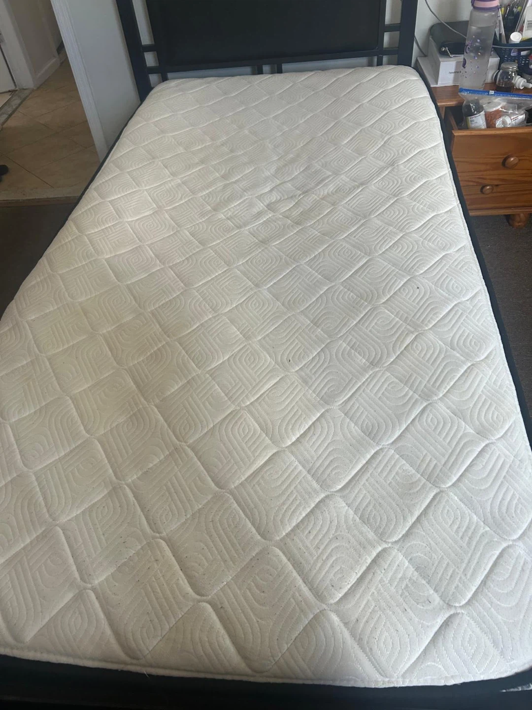 Metal Twin Bed Frame and mattress