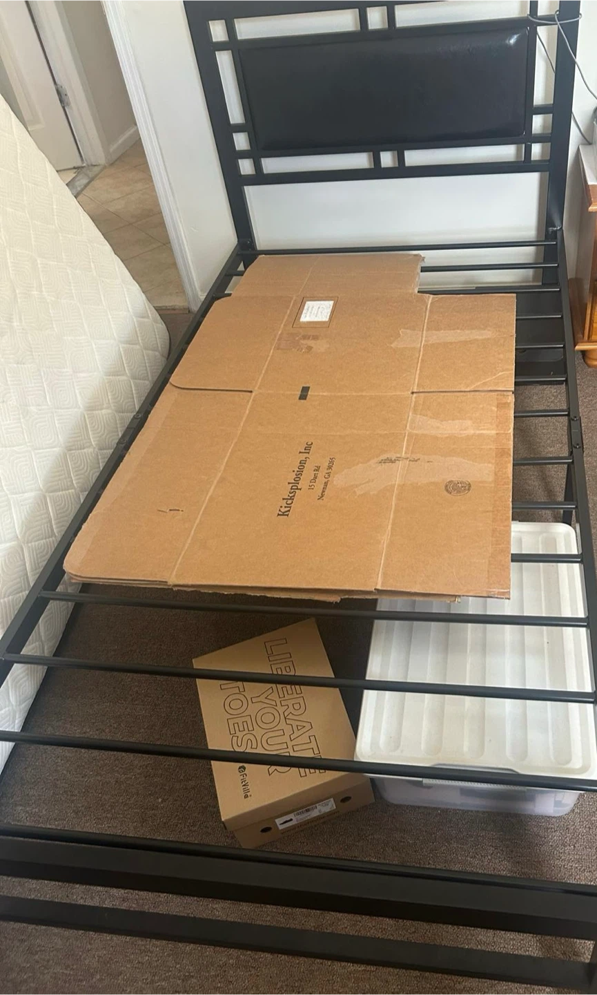 Metal Twin Bed Frame and mattress - photo 2