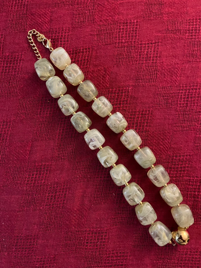 New- Cubed bead  Necklace