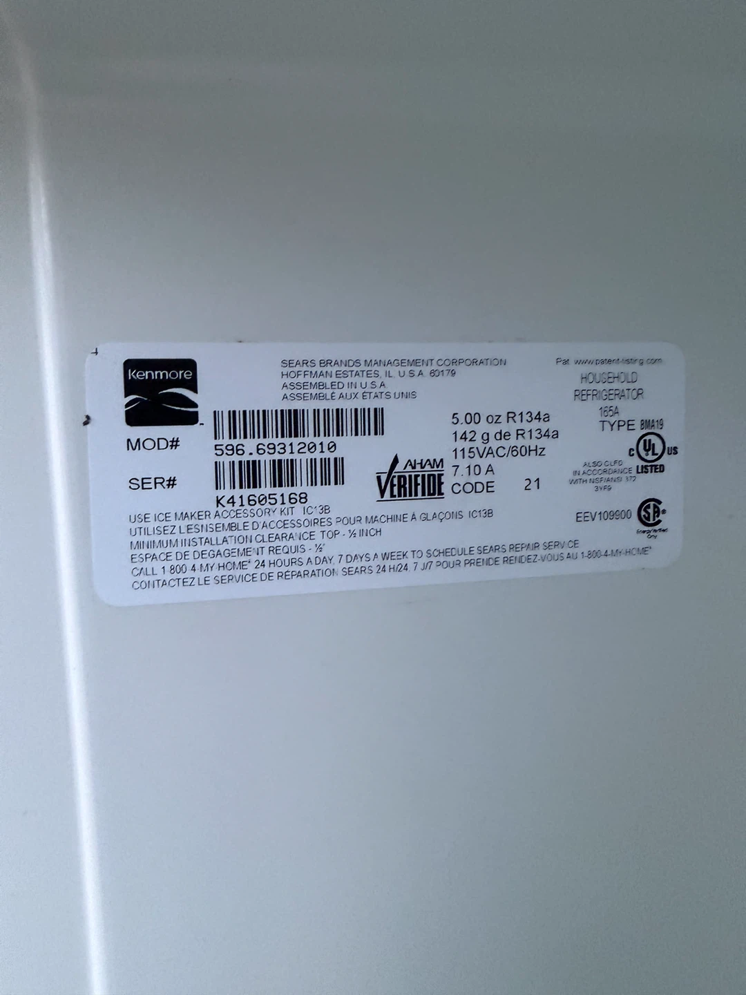 Kenmore White Refrigerator - photo 3