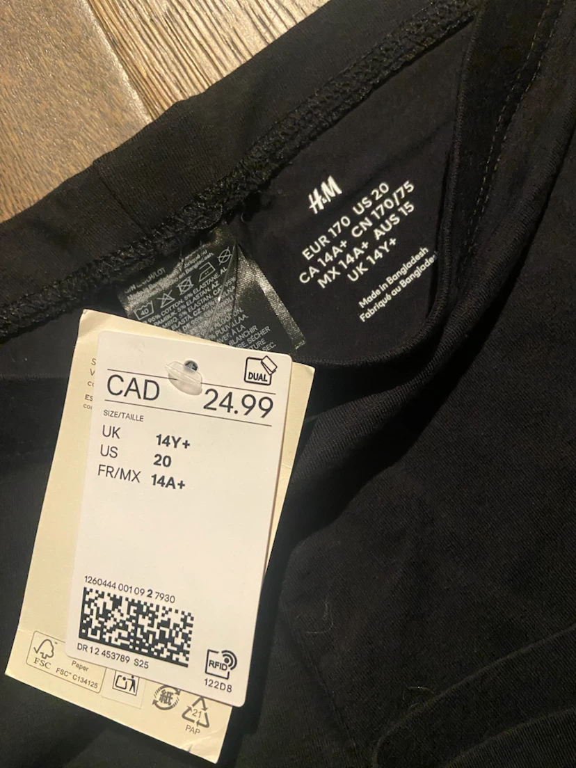 H&M 2-Pack Black Girls Leggings 14Y+ - photo 5