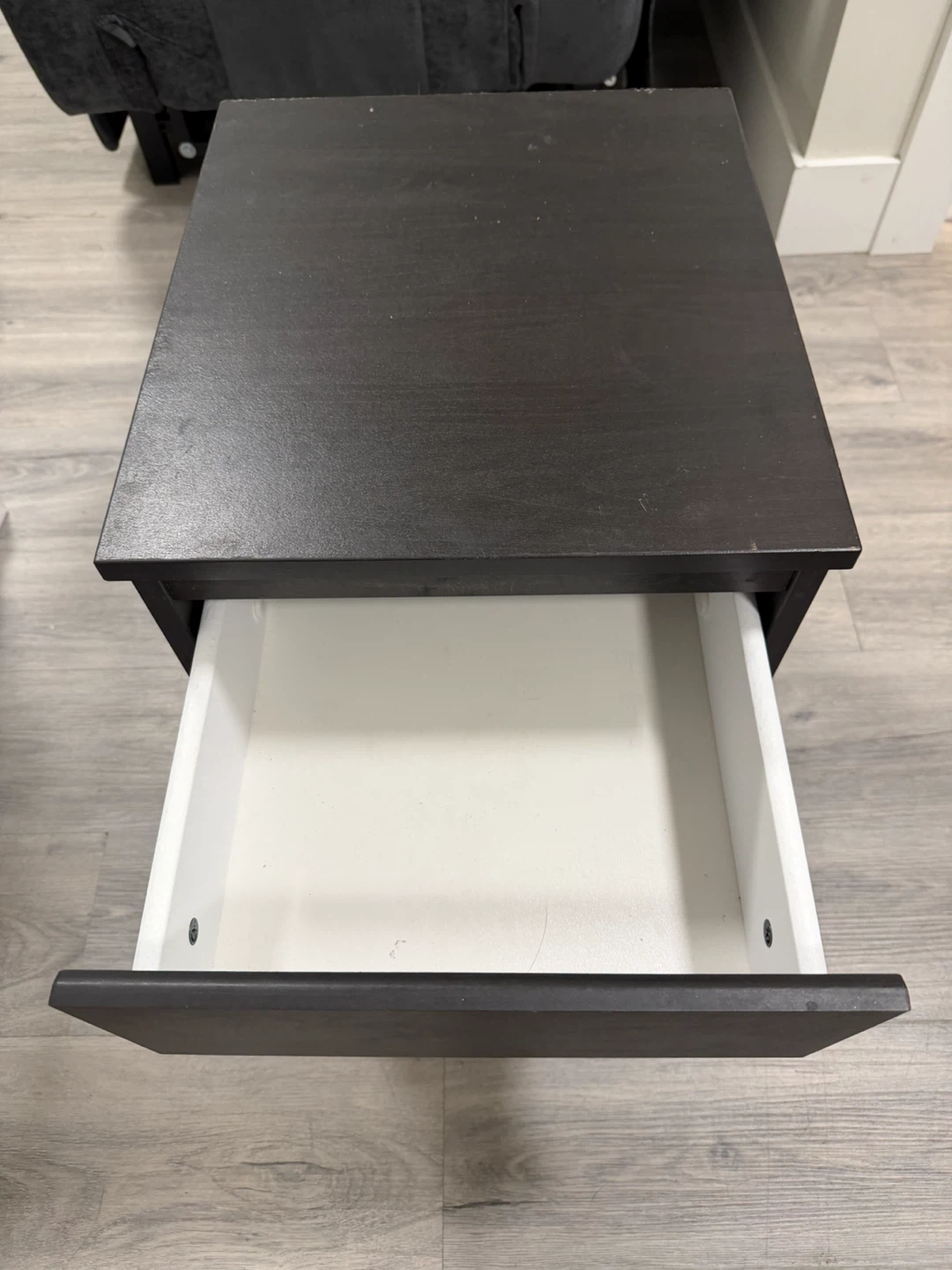 Dark Brown 2-Drawer Nightstand - photo 2
