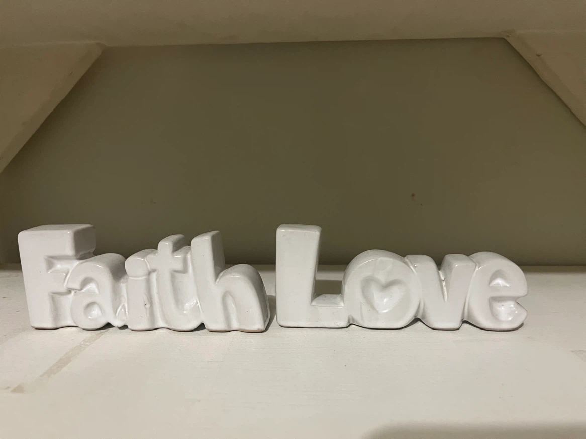 Ceramic Faith and Love Decor Set