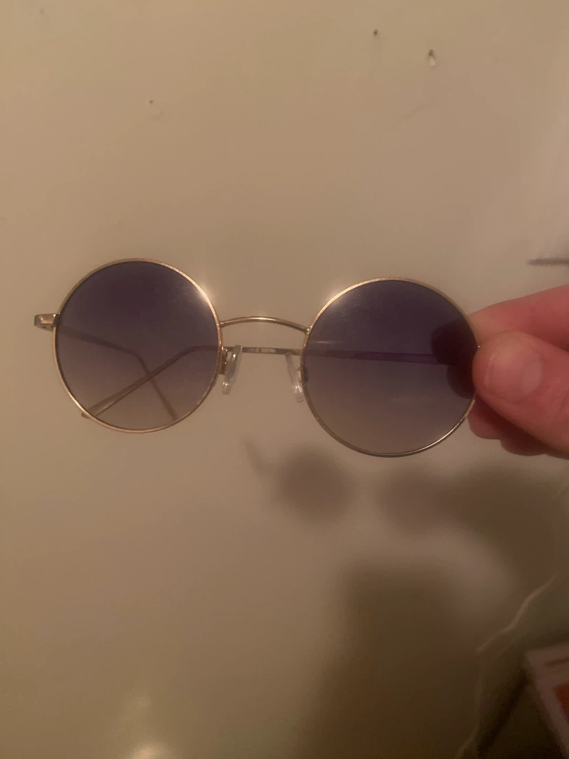 Gold Round Gradient Sunglasses