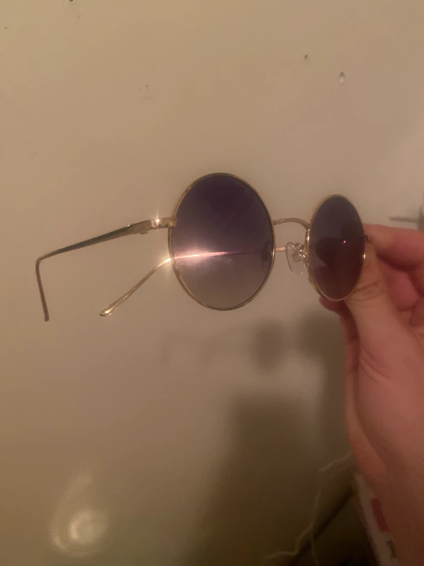 Gold Round Gradient Sunglasses - photo 2