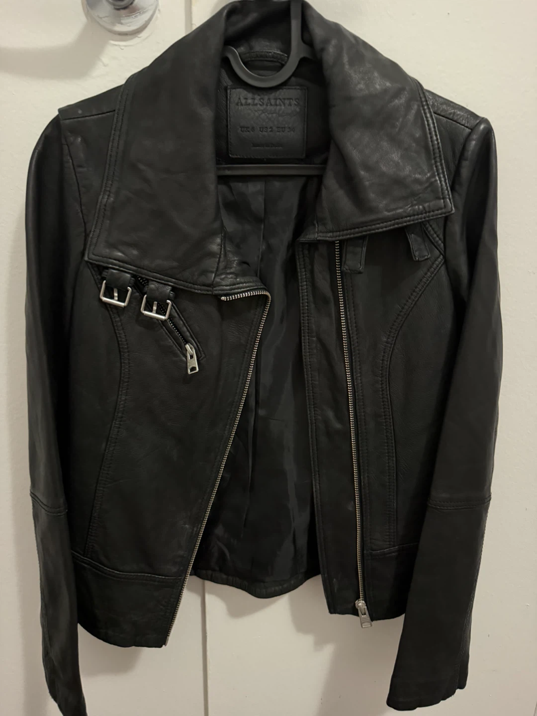 AllSaints Belvedere Leather Biker Jacket US 2 / UK 6
