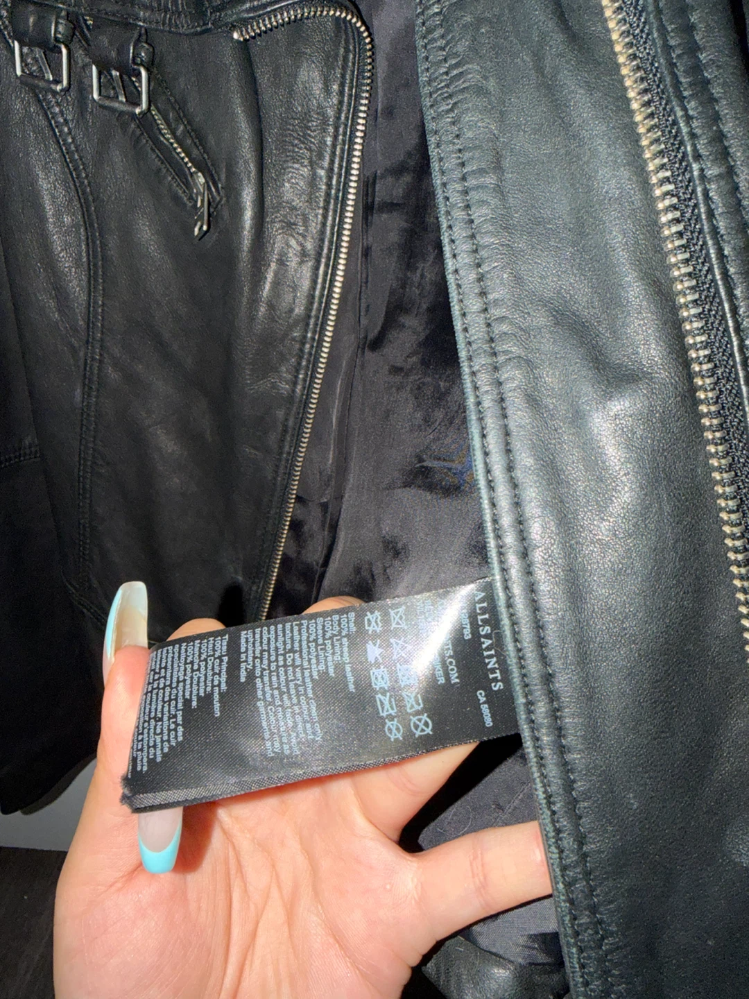 AllSaints Belvedere Leather Biker Jacket US 2 / UK 6 - photo 3